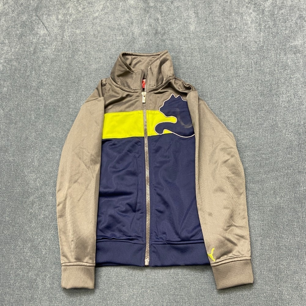Puma Sport Lifestyle Track Jacket Boys 6 Multi Colorblock Ribbed Hem Mock Neck